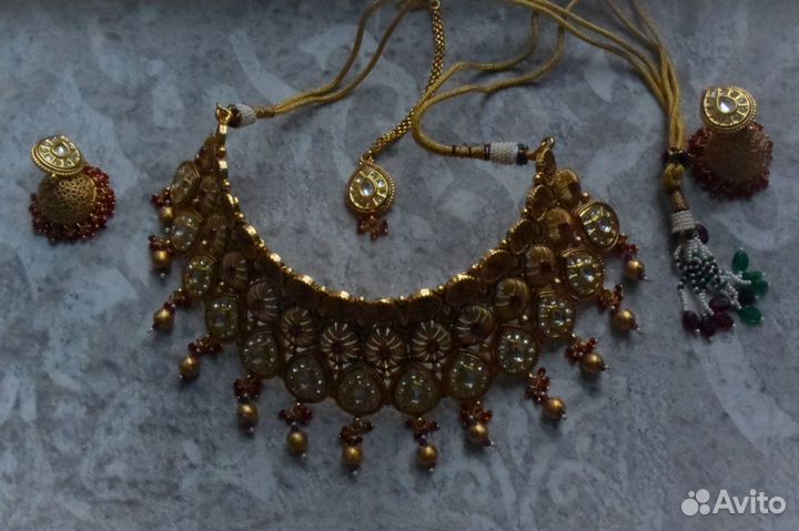 Колье серьги тика восток экзотика этно