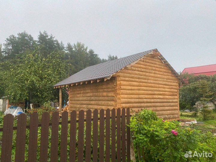 Сруб бани из бревна ручной рубки не бруса 6x5