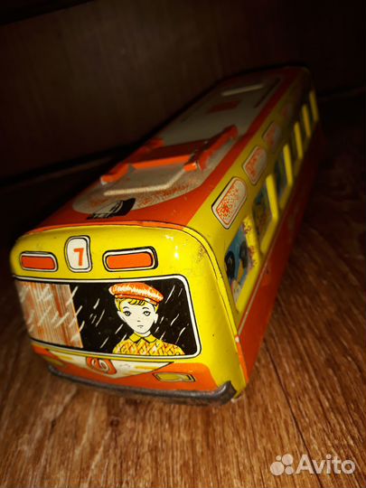 Трамвай. Автобус. Игрушка из жести. Винтаж СССР