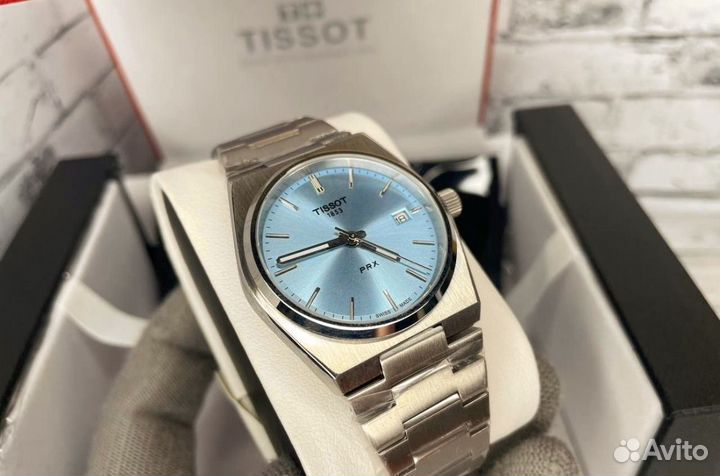 Наручные часы Tissot Prx 40mm голубые