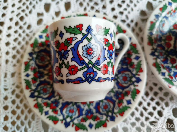 Классический турецкий фарфоровый кофейный сервиз