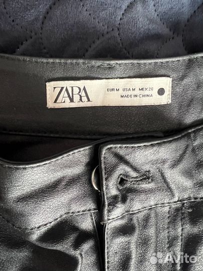 Кожаные брюки zara