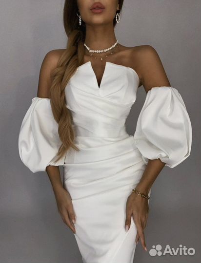 Вечернее белое платье