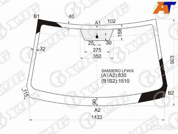 Стекло лобовое renault sandero stepway