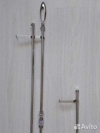 Два металлических хромированных карниза