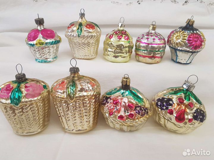 Елочные игрушки СССР Корзиночки