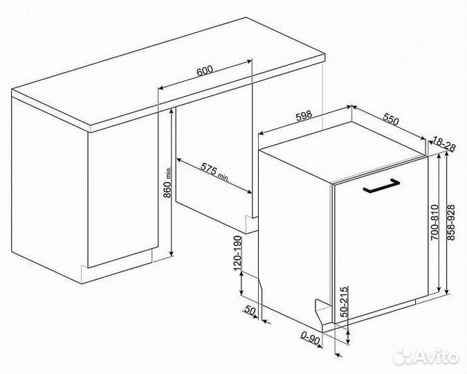 Посудомоечная машина smeg STL323bqlh