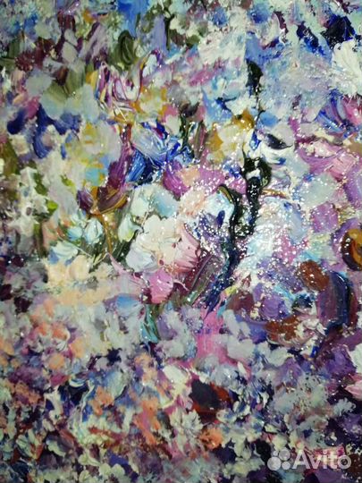 Картина маслом сирень