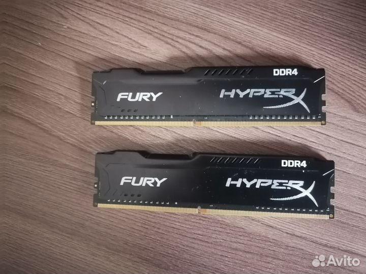 Оперативная память ddr4 8gb (2x4) hyperx fury 2666