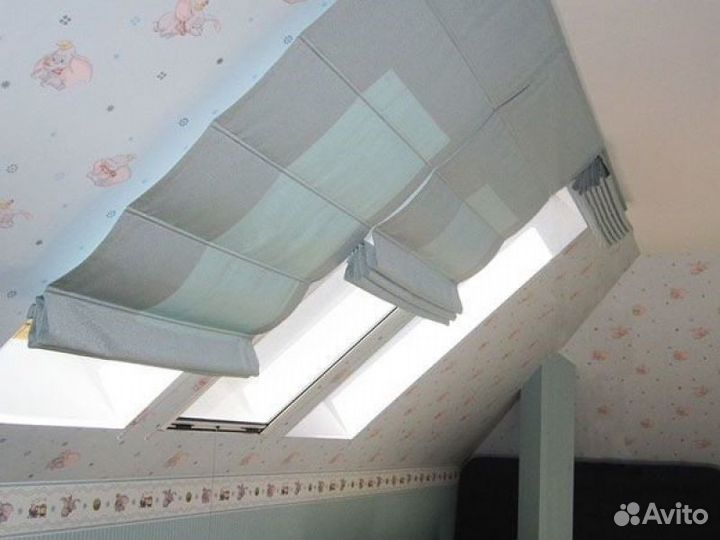 Мансардные римские шторы на заказ