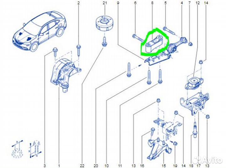 Кронштейн двигателя Renault Arkana H4ME441 2021