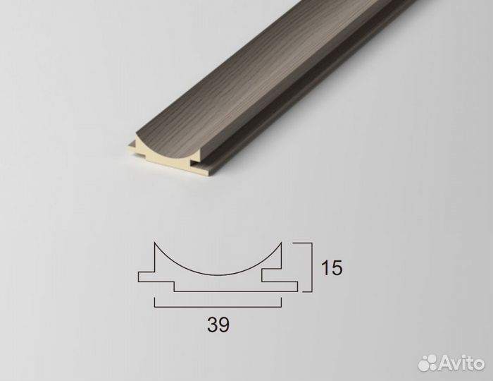 Вогнутая рифленая панель 39/69 мм