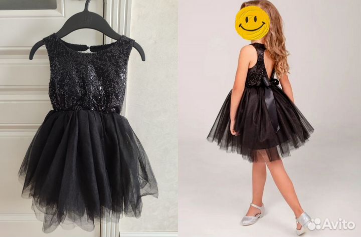 Платье для девочки черное 98