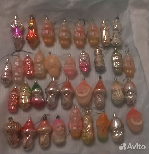 Елочные игрушки СССР на прищепке, подвесе
