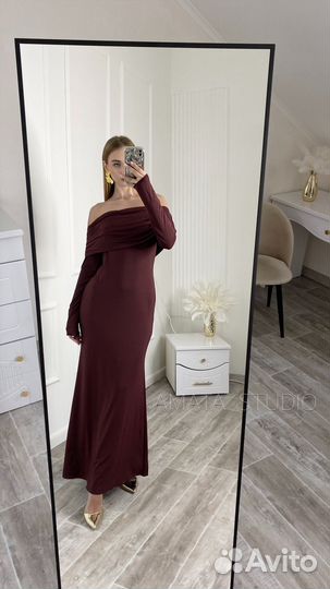 Платье макси из итальянской вискозы с шелком