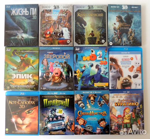 3D Blu-ray диски, мультф-ы и кино Мстители Disney