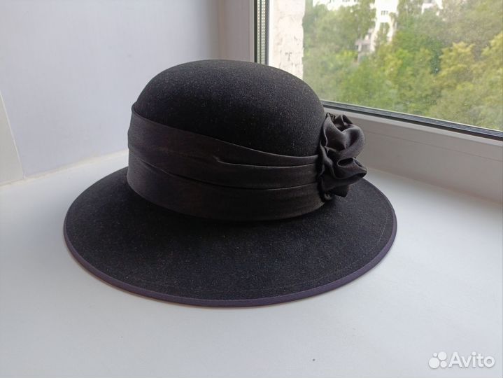 Женская шляпа фетровая с полями 58