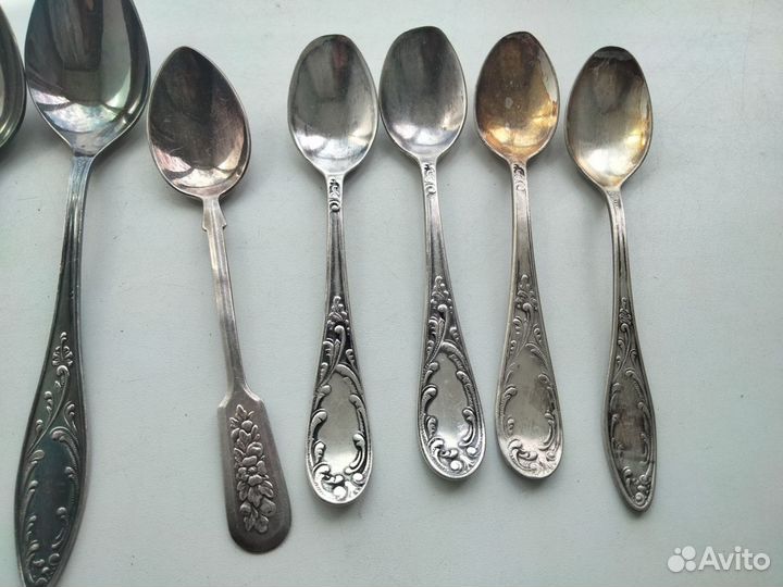 Ложки,вилки Мельхиор - 9 шт одной кучей, СССР