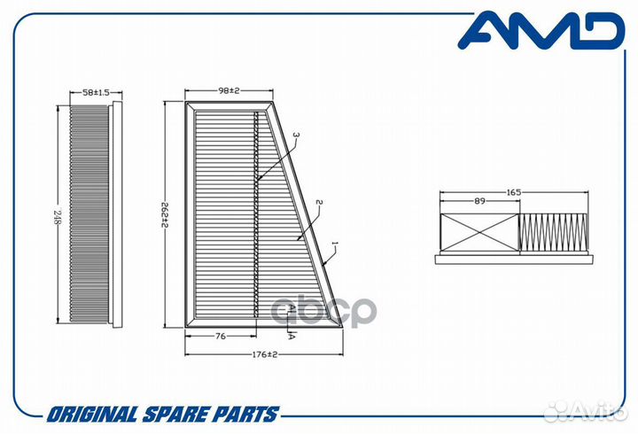 Фильтр воздушный A2700940004/AMD.FA445 AMD amdf
