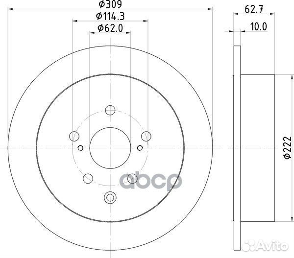 Диск тормозной зад lexus RX (L1 ) / highlander