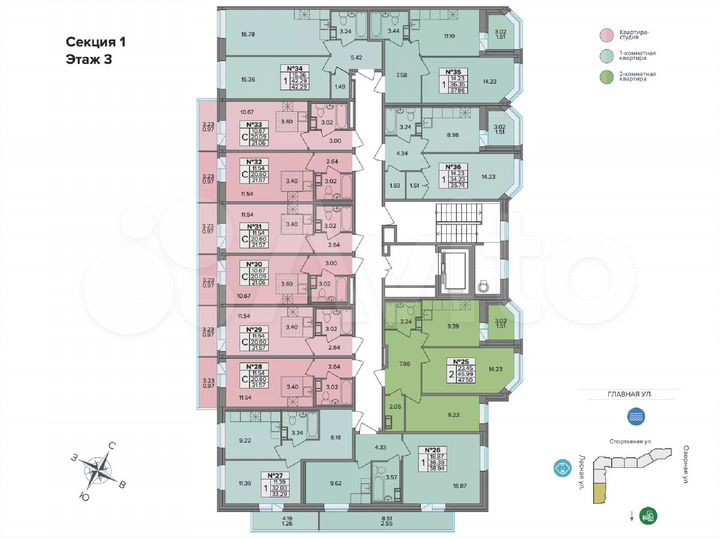 Квартира-студия, 21,6 м², 3/9 эт.