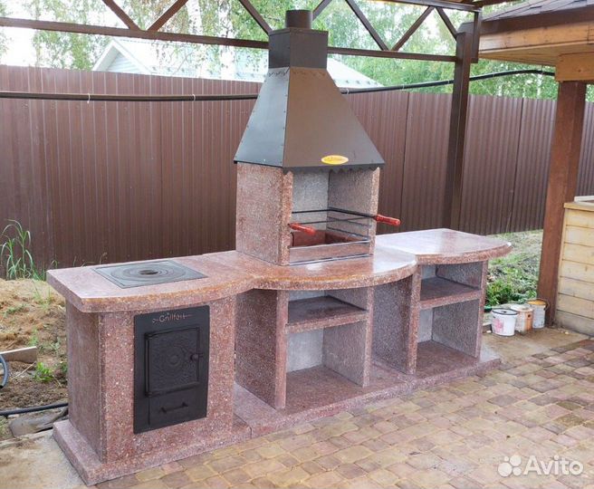 Модульная гриль зона, мангальная зона, печь под ка