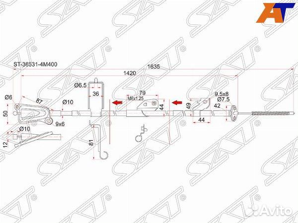 Трос ручного тормоза nissan bluebird sylphy