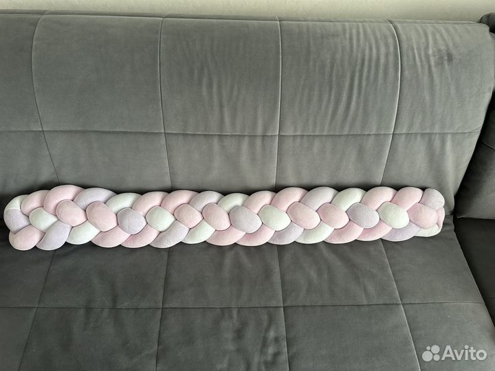 Бортики в детскую кроватку+косичка и плед