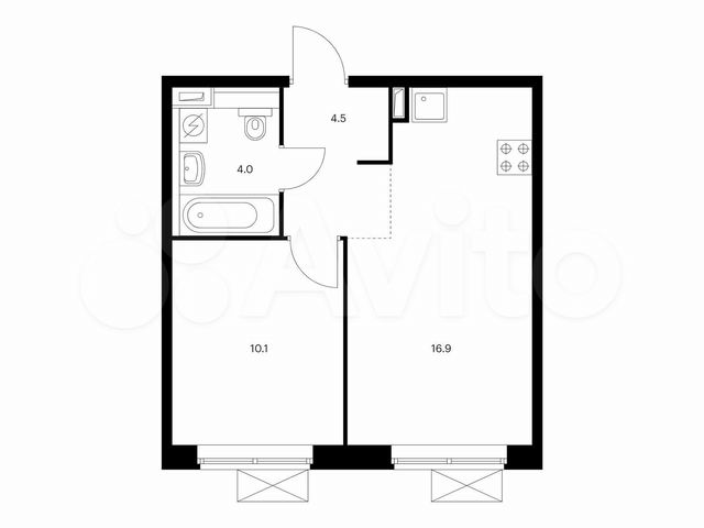 1-к. квартира, 35,5 м², 10/16 эт.