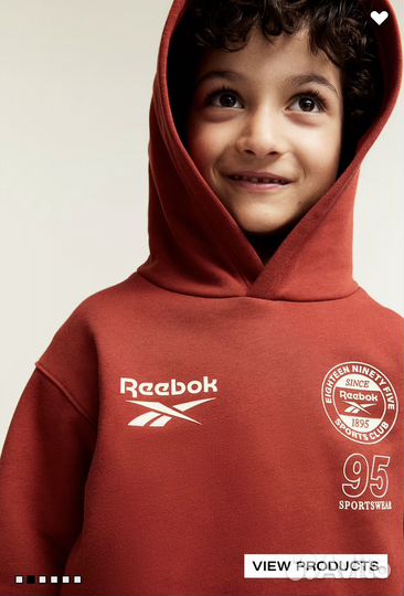 Толстовка худи hm reebok 122/128 134/140 новая