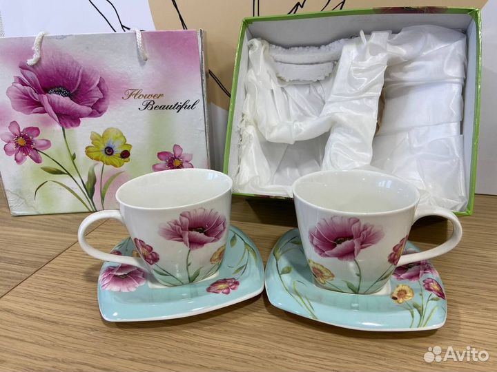 Чайный сервиз фарфоровый на 2 персоны