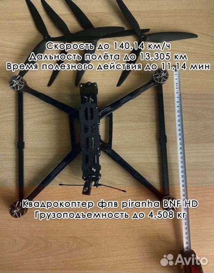 Квaдpокoптep fpv Пиpaнья 10 дюймов