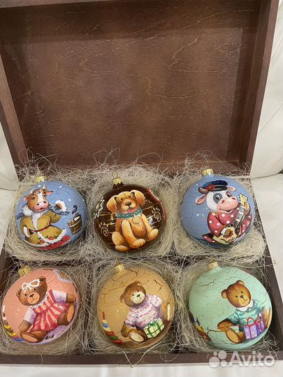 Елочные игрушки фабрики Ариель, шар кракле