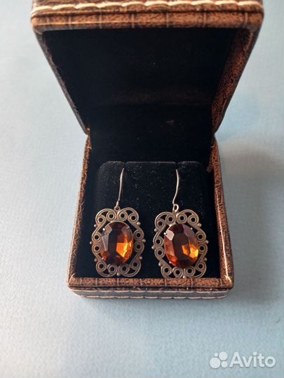 Серебряные серьги СССР 875 пробы