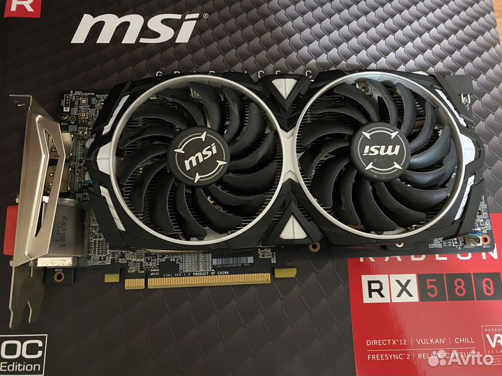 Видеокарта MSI AMD Radeon RX 580 armor 8G OC