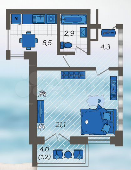 Квартира-студия, 26 м², 6/12 эт.