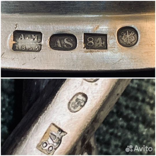 Серебряный поднос, 84 проба