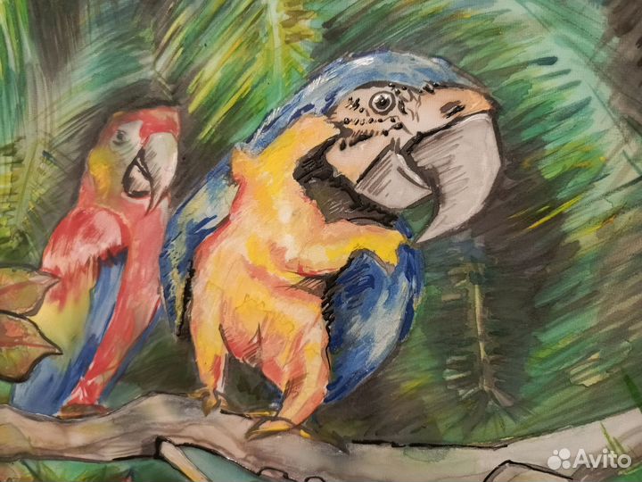 Попугаи батиком