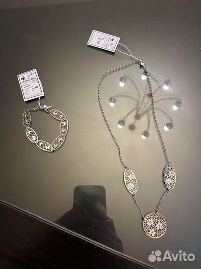 Колье и браслет серебро 925 новые