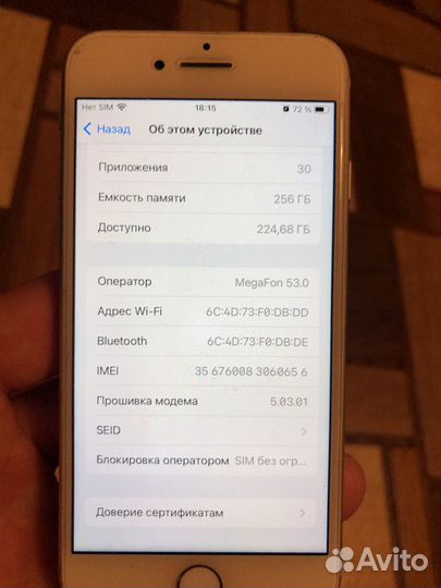iPhone 8, 256 ГБ