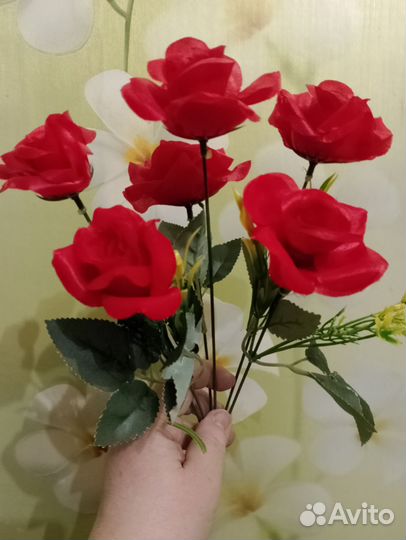 Искусственные цветы, розы букет