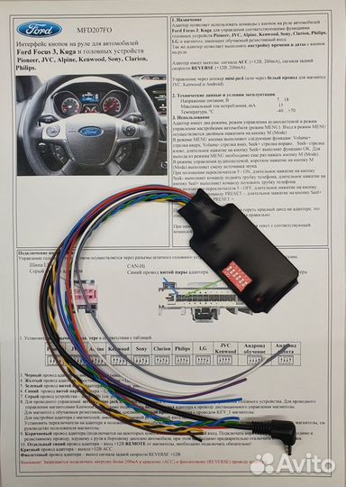 Адаптер кнопок на руле UN-FO Ford Focus 3/Kuga