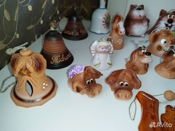 Колокольчики. Статуэтка «Свинка»(hand-made), 2 шт