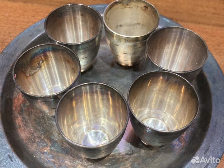 Коньячный набор мельхиор