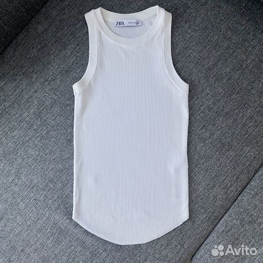 Майка zara белая tank top