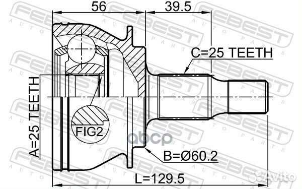 ШРУС наружный 25X60.2X25 mercedes benz A-class