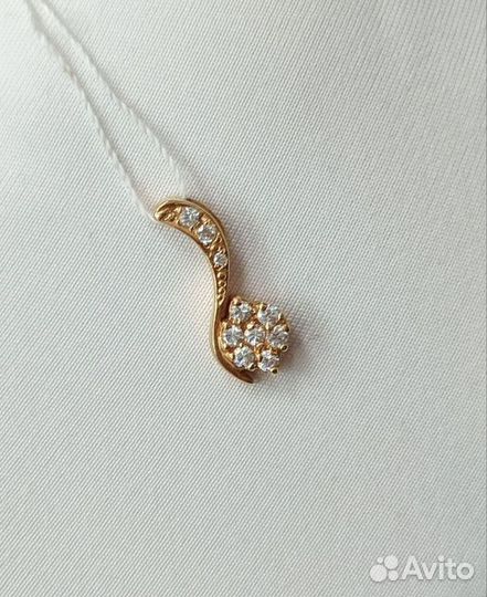 Подвеска с синтетическим камнем Золото