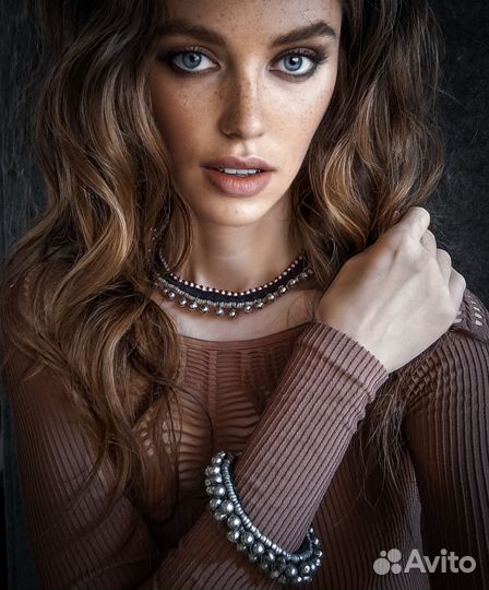 Колье чокер бусы ожерелье бохо этно готика