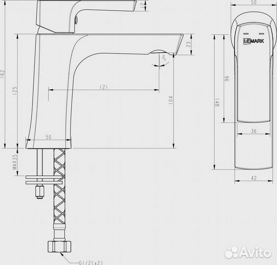 Смеситель для раковины Lemark Ursus LM7206BL черны