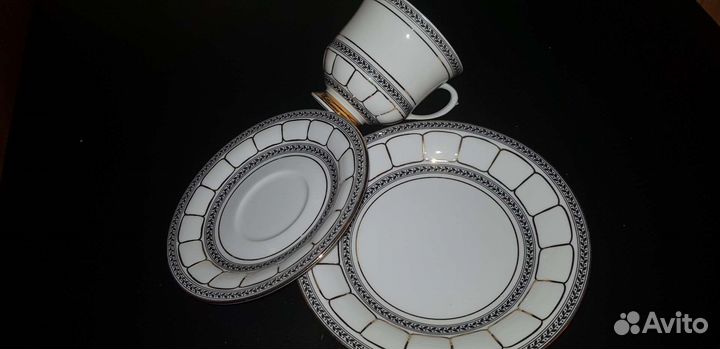 Чашка с блюдцем фарфор Chodziez